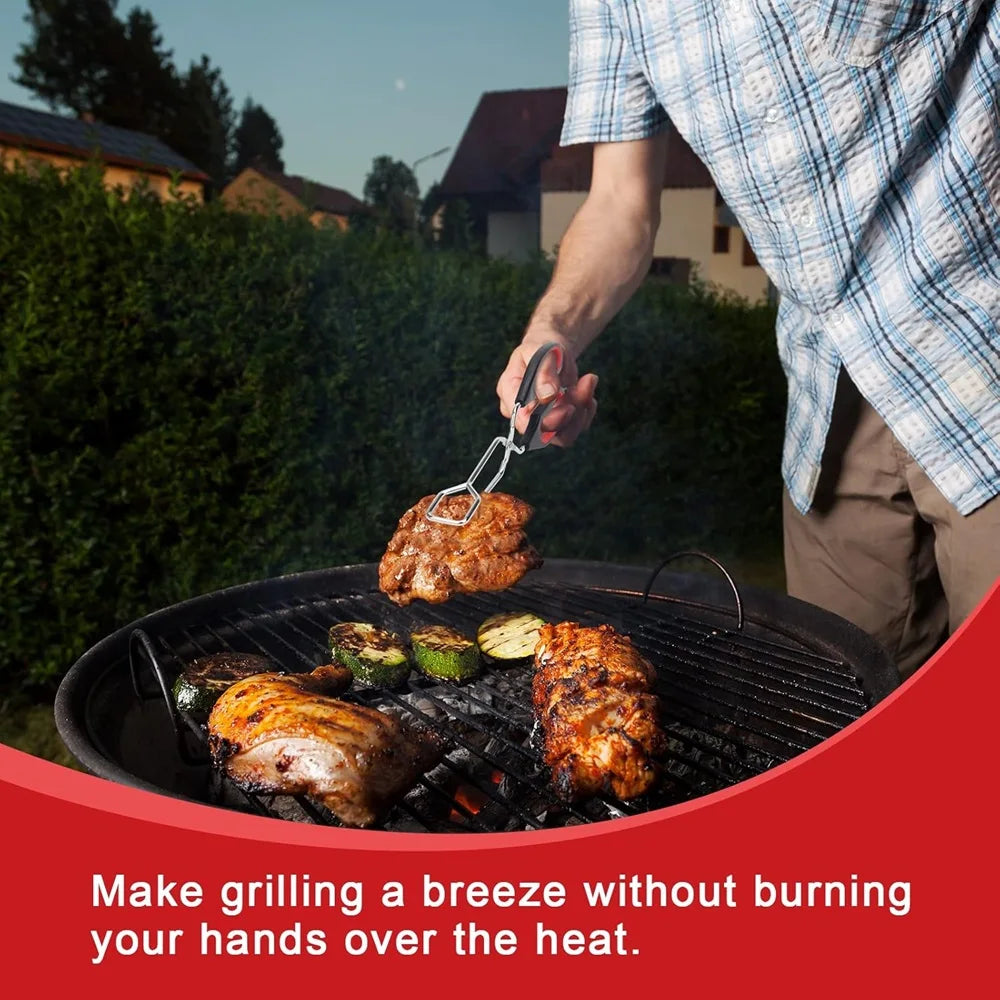 Barbecue Scissor Tongs Grilled Food Tong Long Handle Scissor BBQ Bread Roast Clip Kitchen Baking Tongs Rotisserie Grill Barbecue