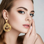 11 Pairs Boho Big Disc Drop Earrings 14K Gold Dangle Earring Round Hammered Statement Earrings For Women Drop Summer Earring