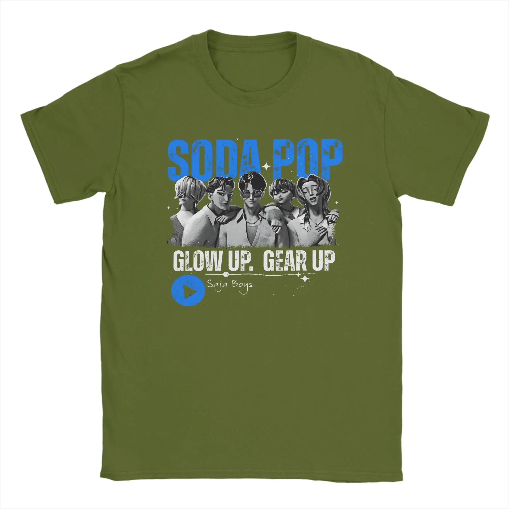 Kpop Demon Hunters Saja Boys 77807249 T-Shirts Men  Novelty 100% Cotton Tee Shirt Crewneck Short Sleeve T Shirts 4XL 5XL Tops