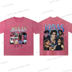 Vintage Jonas Bros 20th Annivesary Tour 2025 Print T-Shirt Short Sleeve Washed Tee Summer Women Men Shirt Casual Cotton Clothing