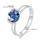 8mm Lab Grown Emerald Ring 925 Sterling Silver Round Cut for Women Men Colorful Rings Engagement Wedding Fine Jewelry