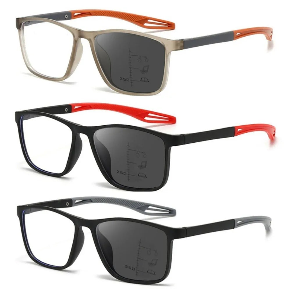 3 in 1 Photochromic Reading Glasses +100 to +400 Reading Eyeglasse Women Male Vintage Color Changing Sunglasses Farsightedness G