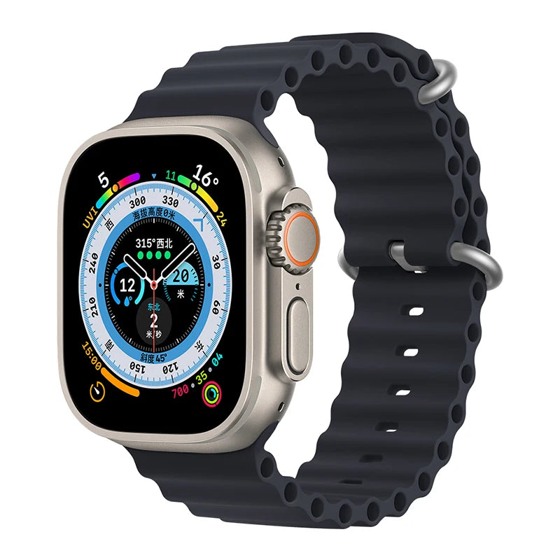 Ocean Strap for Apple Watch Ultra 2 Band 49mm 44mm 40mm 45mm 41mm 42mm 46mm 38mm Silicone Bracelet iWatch Series 10 9 SE 8 7 6 5