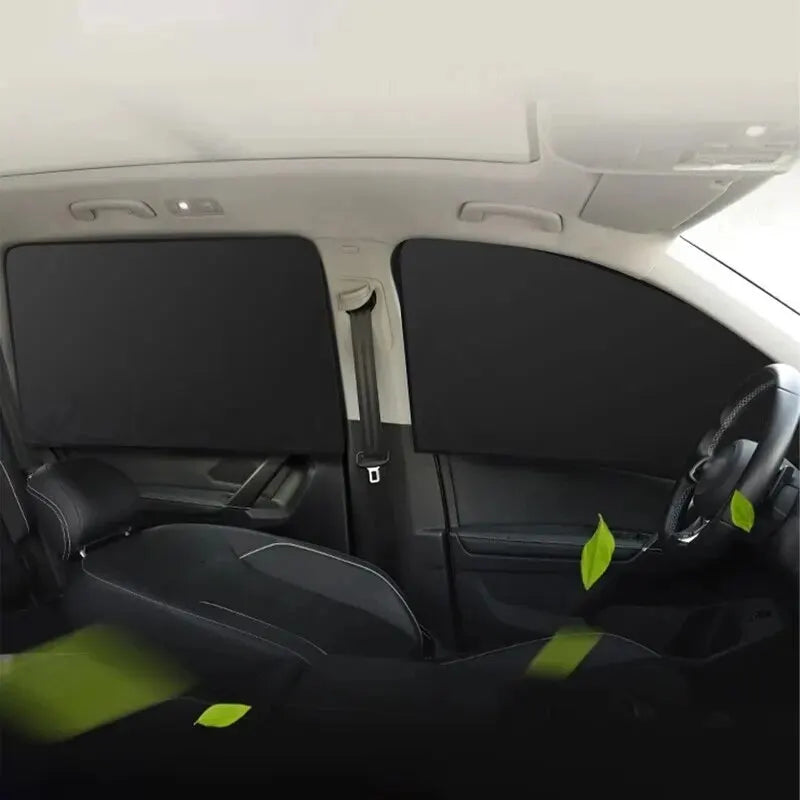 2Pcs Car Side Window Sun Shades with Magnet Privacy Curtains UV Reflection Anti-Glare Feature for Front And Back Windows