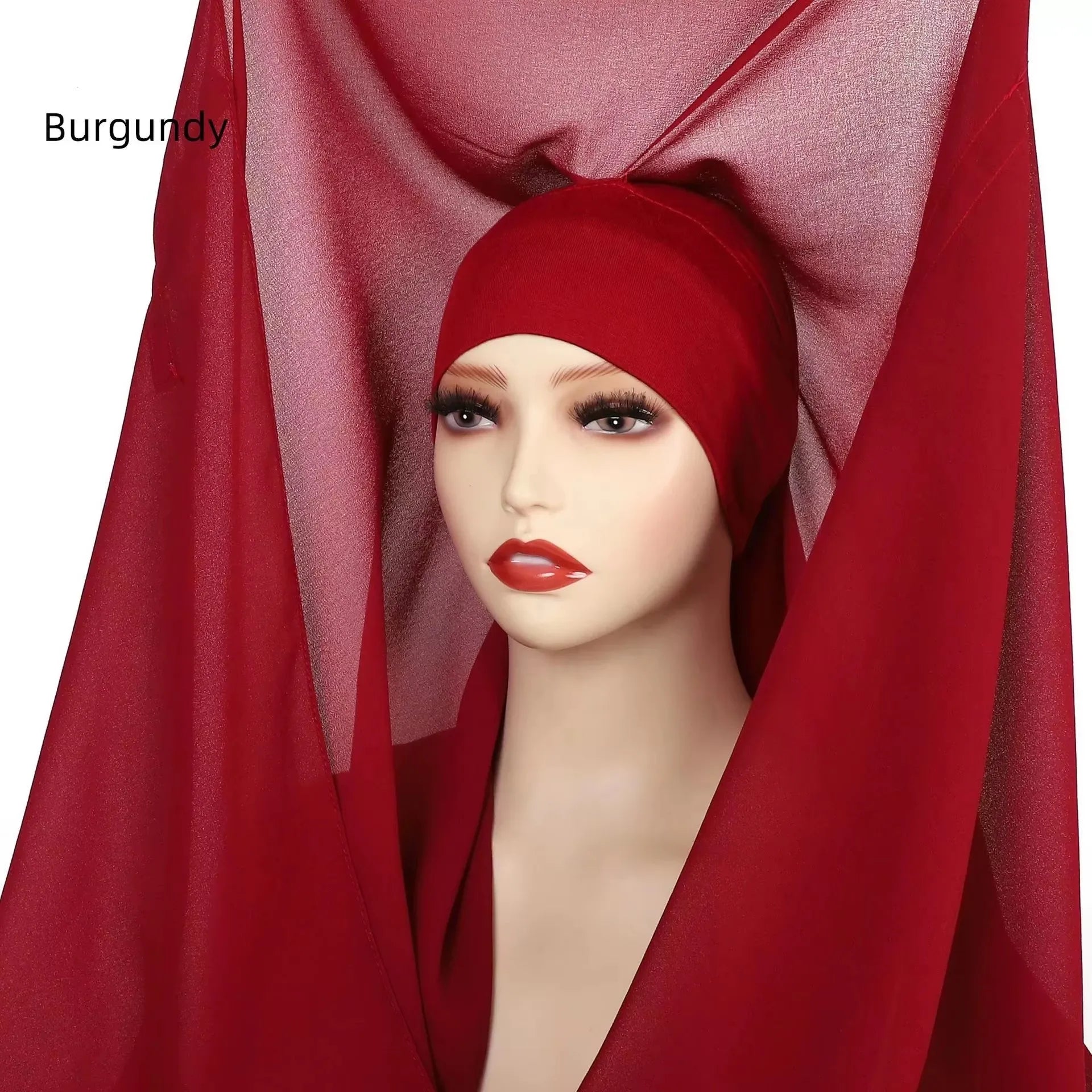 Newest Instant Chiffon Hijab With Magnetic Buckle Solid Color Woman Muslim Hijab Scarf Islamic Turban Fashion Headband Shawl