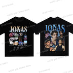 Vintage Jonas Bros 20th Annivesary Tour 2025 Print T-Shirt Short Sleeve Washed Tee Summer Women Men Shirt Casual Cotton Clothing