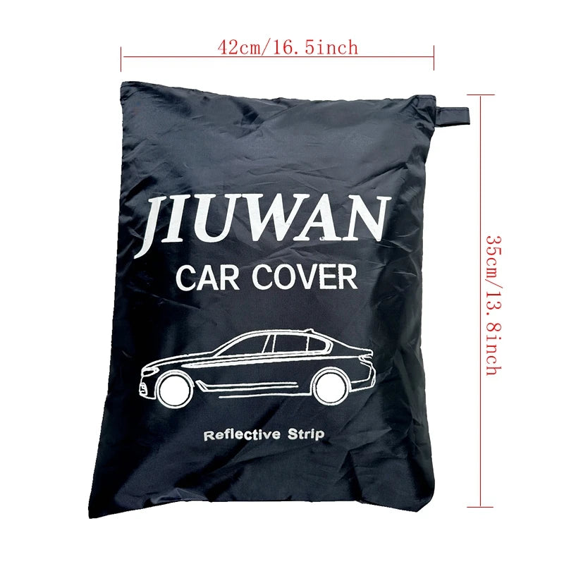 Car Exterior Double Color Cover Sunshade Dustproof Protection with Reflective Strips Universal for Hatchback Sedan SUV