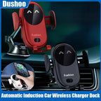 Fast Automatic Clamping Infrared Induction Car Wireless Charger Stand for iPhone 16 15 14 13 Pro Max Samsung Galaxy S25 S24 Plus
