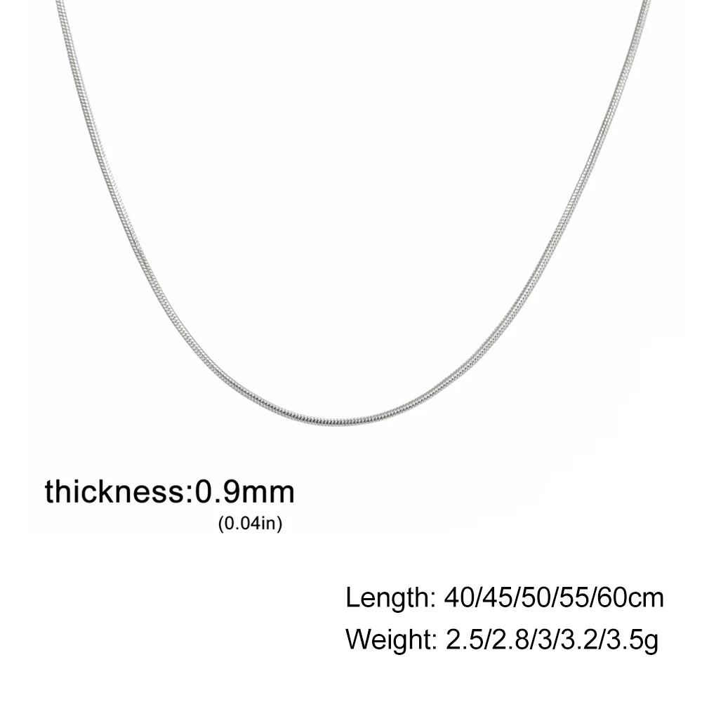 Cazador Stainless Steel Snake Chain Necklaces for Women Men Jewelry 2025 0.9mm 1.2mm 1.5mm 2mm Thickness Chains Birthday Gift
