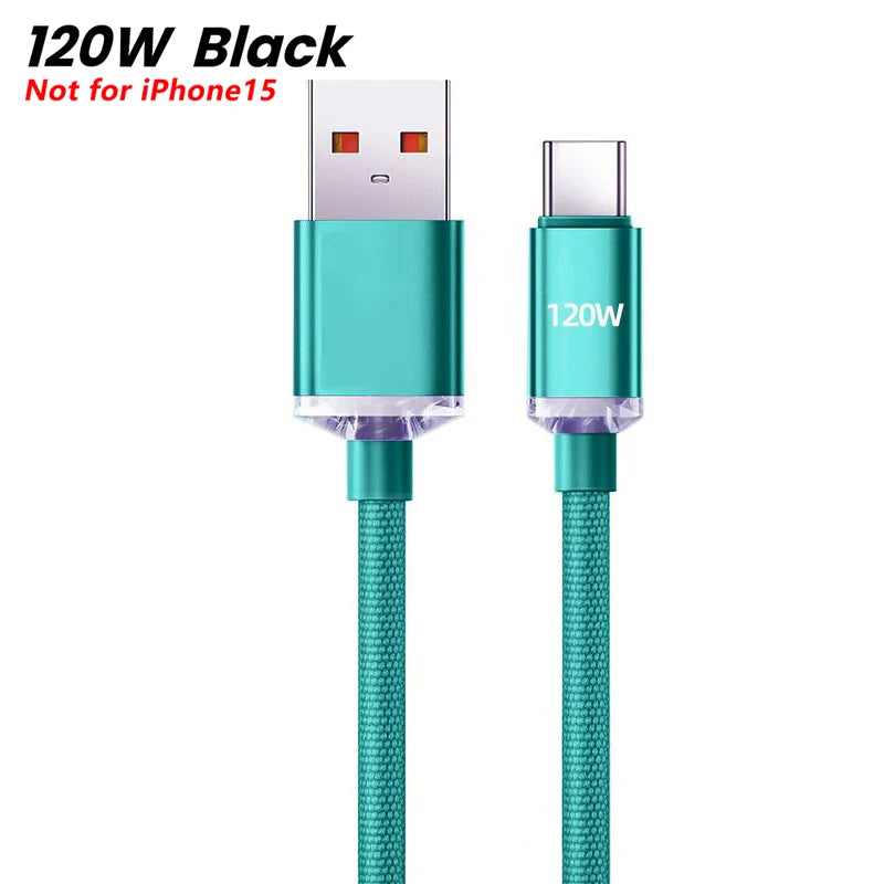 NNBILI 120W USB C Cable Super PD Fast Charger Type C To C Cable For iPhone 15 16 Samsung Xiaomi Huawei Fast Charging Data Cord