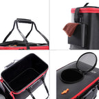 JSFUN Fishing Bucket Folding Thickening Living Fish Bucket Without Oxygen Pump Portable EVA Water Tank Outdoor Fishing Live Fish