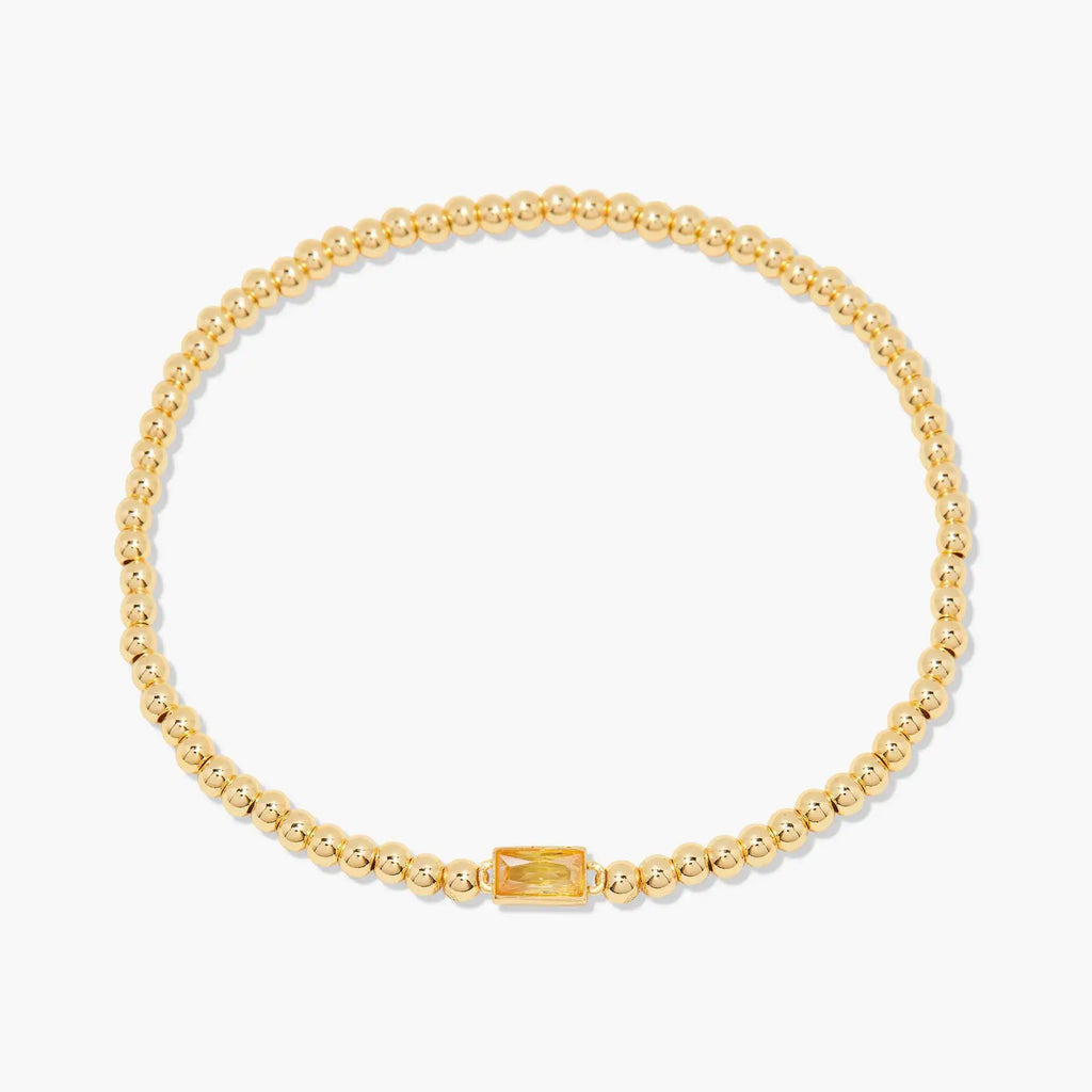 Miranda Unique Birthstone Bracelet 18K Gold Plated Stainless Steel Hypoallergenic Stretch Braceletable Jewelry Gift For Mom