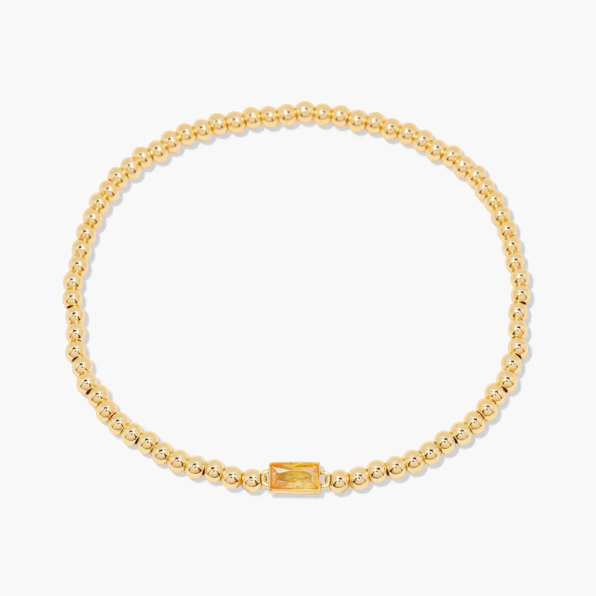 Miranda Unique Birthstone Bracelet 18K Gold Plated Stainless Steel Hypoallergenic Stretch Braceletable Jewelry Gift For Mom