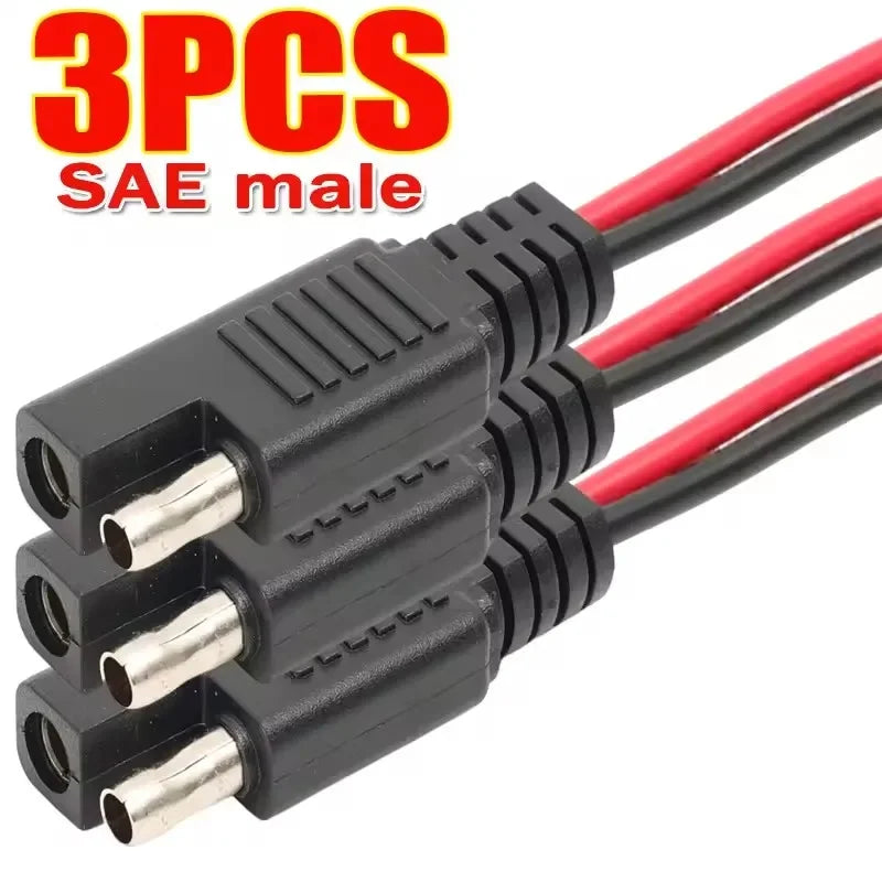 SAE Connector Cable 2 Pin Quick Disconnect Wire Harness for Motorcycle Solar Panel Battery Tender Automotive DC Power Extension