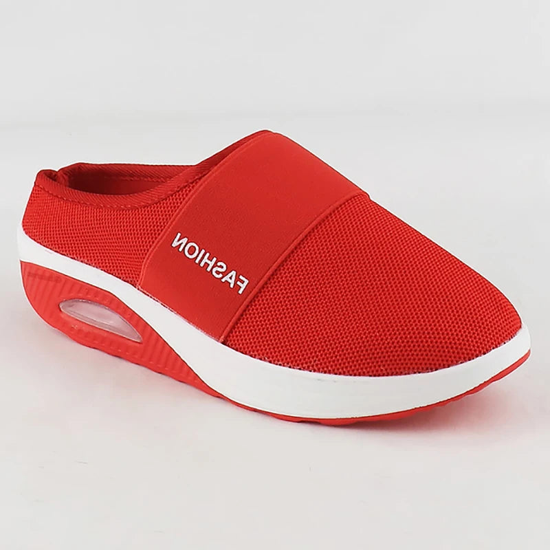 Cushion Slip-On Women Walking Shoes Orthopedic Diabetic Ladies Platform Mules Mesh Lightweight Slippers Wedge Female Sneaker