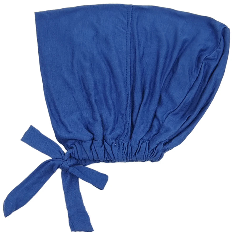 Modal Muslim Turban Hat Inner Hijab Caps Islamic Underscarf Bonnet India Hat Female Headwrap Turbante Mujer Hijab Cap With Rope