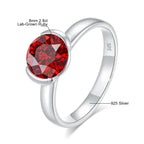 8mm Lab Grown Emerald Ring 925 Sterling Silver Round Cut for Women Men Colorful Rings Engagement Wedding Fine Jewelry