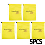 1/2/3/5Pcs Durable Yellow Banana Storage Bags Insulated Fruit Vegetable Fresh-keep Bundle Pocket Drawstring Banana Preserve Bag.