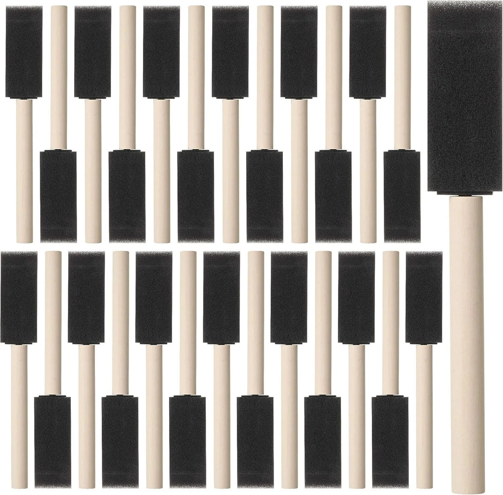 10Pcs Sponge Brush Wooden Handle Watercolor Oil Stain Art Craft Painting Drawing for kids