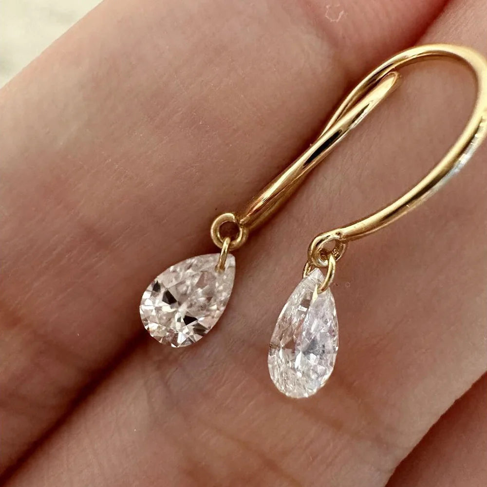 OEVAS 6*9mm Pear Cut Zircon Earrings For Women 100% S925 Sterling Silver Lab Diamond Sparkling Wedding Fine Jewelry wholesale