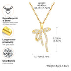 Vnox Sweet Bowknot Necklaces Finger Band Ear Jewelry, Gold Plated Simple Metal Knot Collar, Fashion Gift to Mom Girlfriend