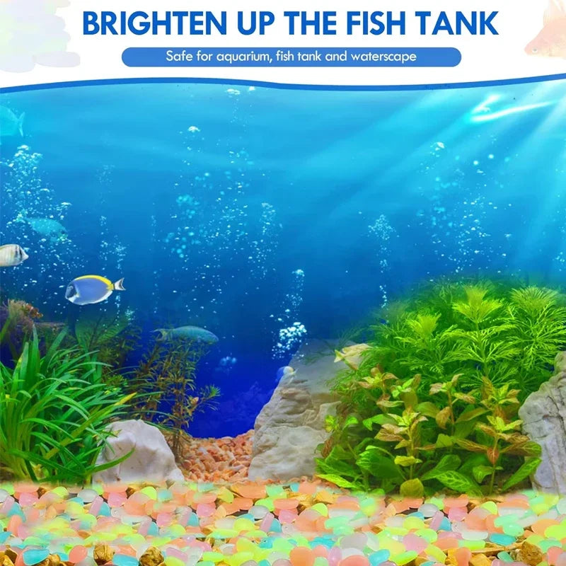 100pcs Colorful Glowing Rocks for Aquarium Decoration Glow in The Dark Pebbles