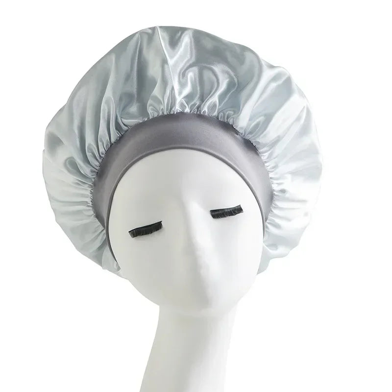 Satin Wide-brimmed Nightcap Styling Silk Headband for Sleeping Nightcap with Elasticated Floppy Band Cap Hair Shower Cap