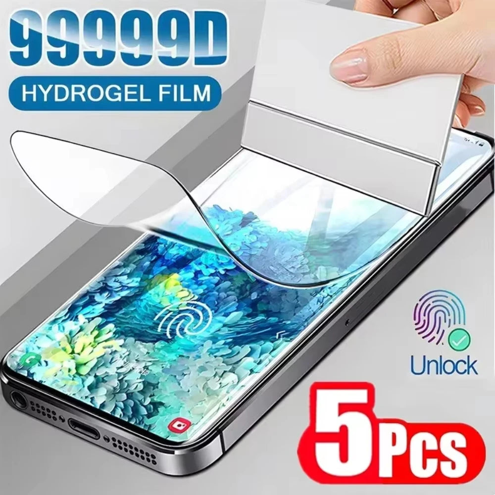 NNBILI 5Pcs Hydrogel Film for Samsung Galaxy S21 S22 S20 S23 S24 Ultra S10 S9 S8 Plus FE Note 20 10 9 Plus Screen Protector