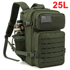 25L/45L Tactical Backpack for Men and Women Outdoor Survival Bug Out Bag Small School Rucksack Hking with Bottle Holder