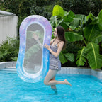 Rooxin Inflatable Water Hammock Floats Bed Swim Ring Tube Swimming Pool Mattresses Sleeping Bed Beach Lounger Chair