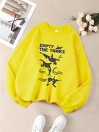 Empty The Tanks Dolphin Printed Sweatshirts Womens Winter Fleece Warm Hoodies Crewneck Loose Pullovers Basics Sporty Clothes