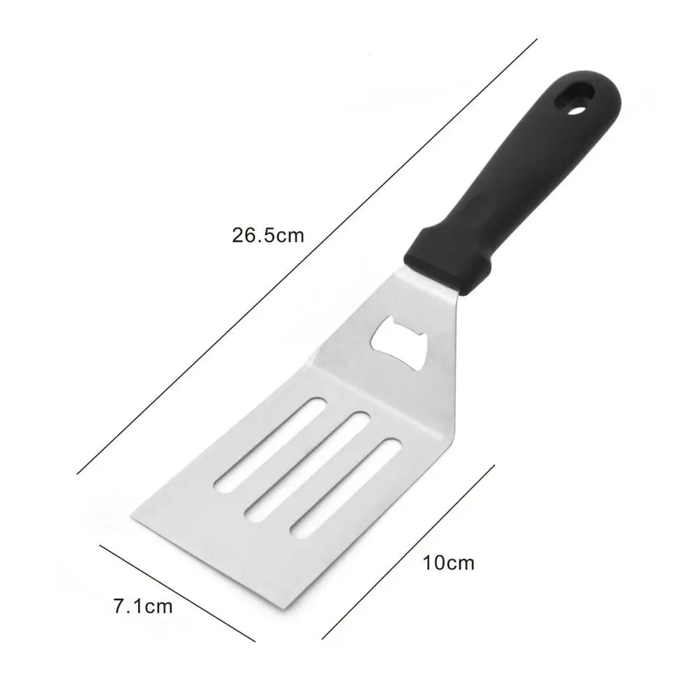 With Blade Grill Spatula Square/rectangle Head Griddle Spatula Pancake Scraper Anti-scald Handle Steak Spatula Burger