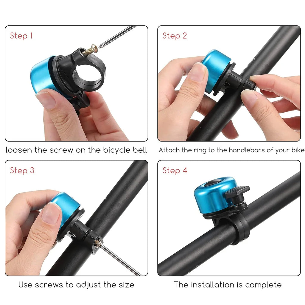 1pc Bicycle Bell Aluminum Alloy MTB Bike Safety Warning Alarm Cycling Handlebar Bell Ring Bicycle Horn Cycling Accessories