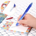 4Pcs/Set 0.7mm Erasable Gel Pen Retractable Handle Office School Writing Stationery Blue Black Red Ink Cartridge Refill Rods