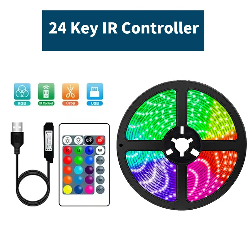 1-30M 5V USB Bluetooth LED Strip Light SMD 5050 5V RGB Flexible LED Strip Bluetooth APP Control Color Change For TV background