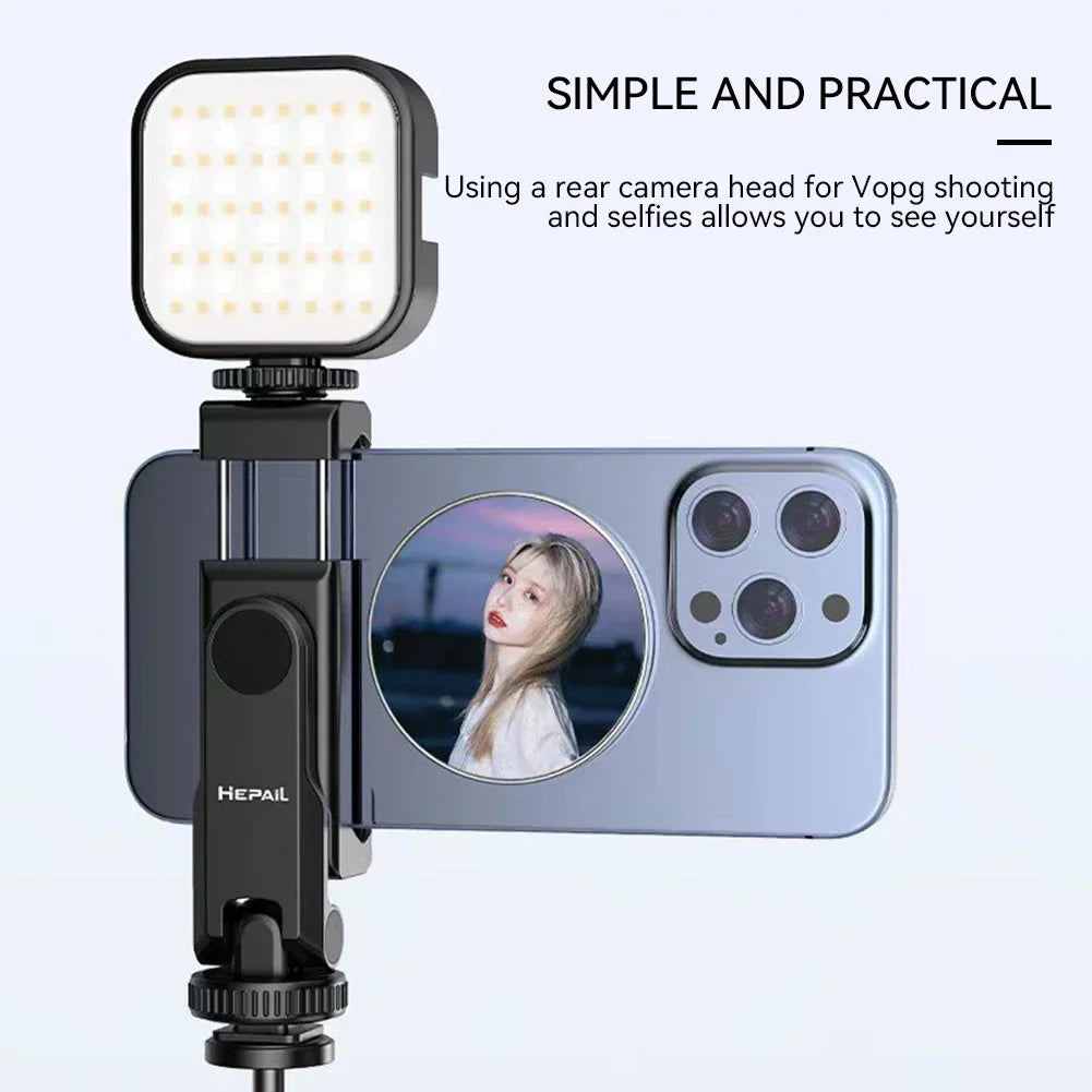 Selfie Vlog Mirror for Phone Metal Plates for Selfie for iPhone Samsung Photo Video Selfie Compact Adhesive Mirror Smartphone