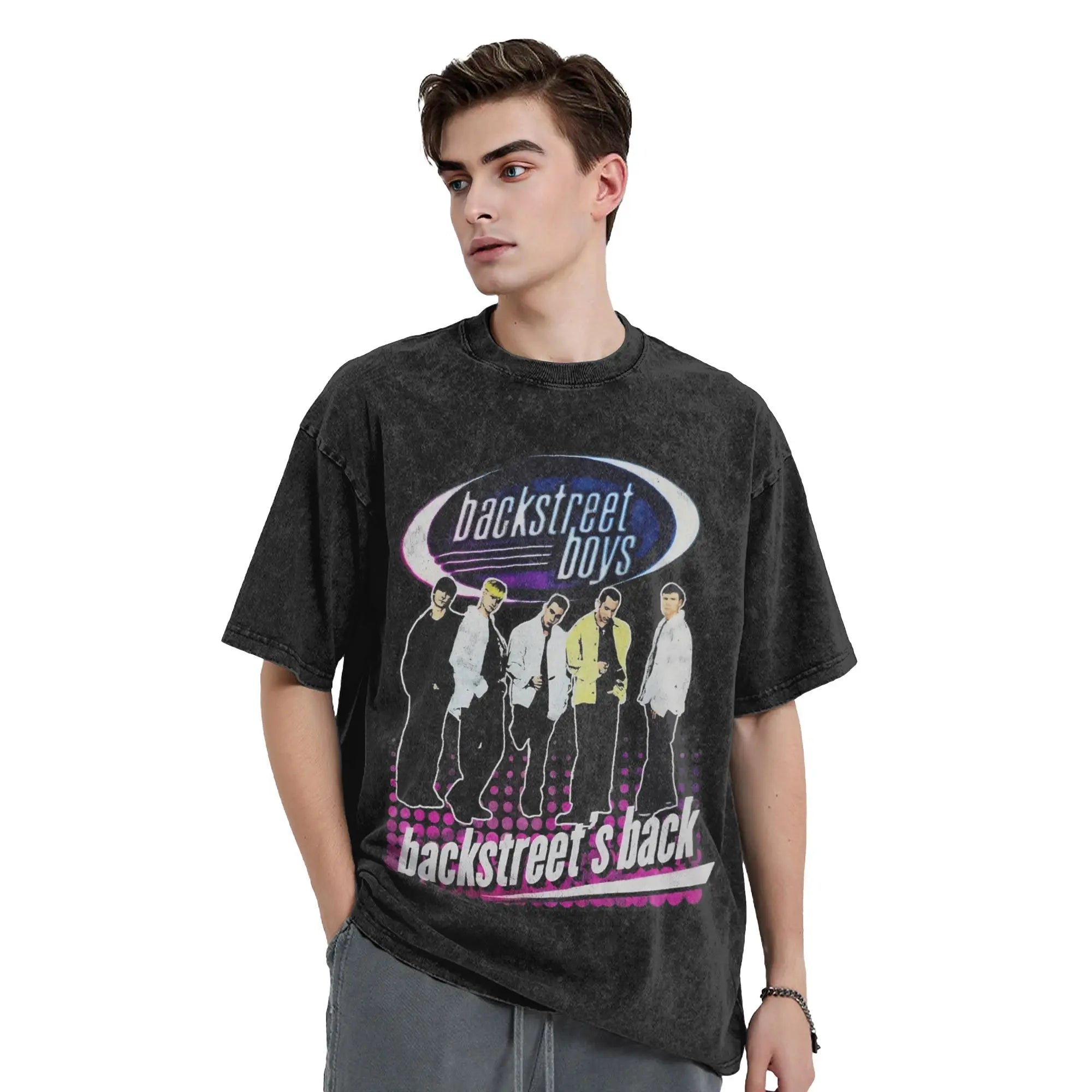 Vintage Backstreet Boys Into The Millennium Tour 2025 Merch T-Shirts for Men Women  Washed Cotton Tee Shirt Clothes