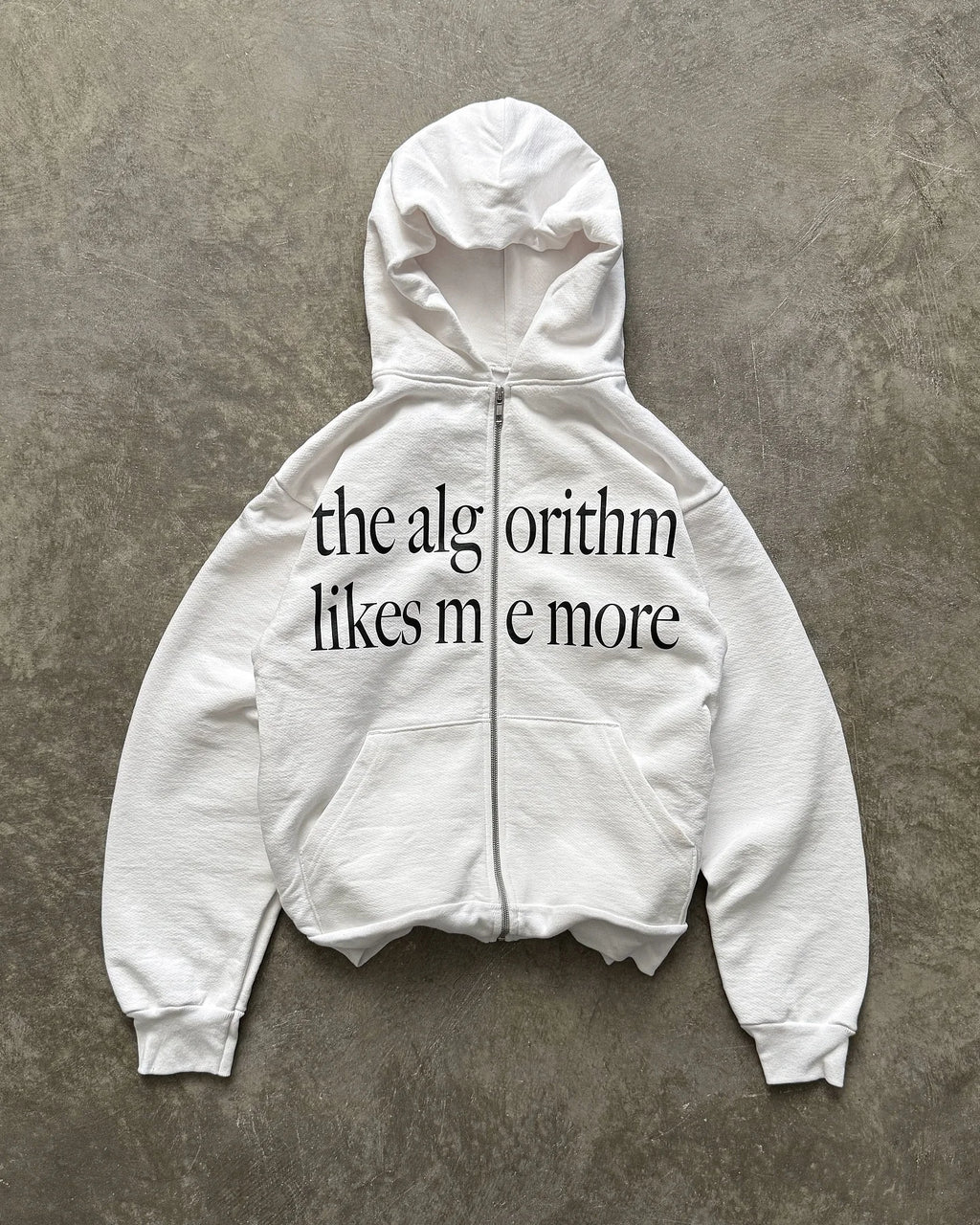 Harajuku Retro Letter Printed Women Zipper Hoodie Casual White Loose Y2K Hoodies Comfortable Cotton Woman Clothing Sweatshirt