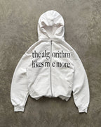 Harajuku Retro Letter Printed Women Zipper Hoodie Casual White Loose Y2K Hoodies Comfortable Cotton Woman Clothing Sweatshirt